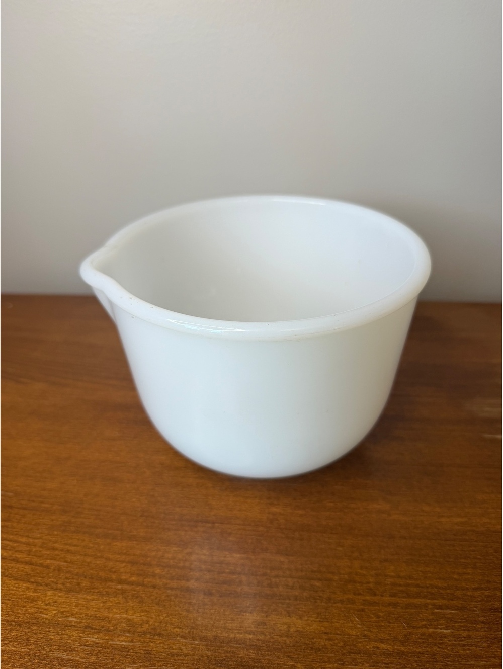 Glasbake made for Sunbeam white milk glass mixing bowl